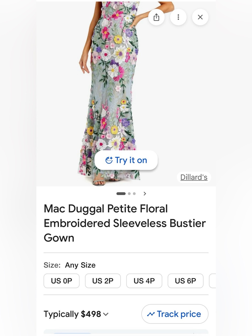Mac Duggal Pastel Floral Embroidered Dress